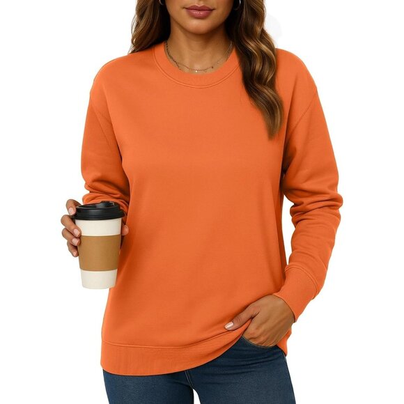 Women Crewneck Pullover Sweatshirt Casual Fall Fashion Color Block Loose Long Sl - Picture 2 of 3